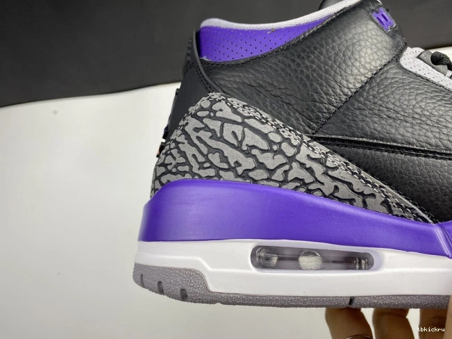 Rep TBK Black Court Air 050 Jordan Purple 3 CT8532 Retro 0709